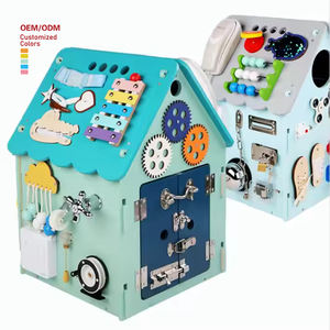 Offre Spéciale enfants en bois <span class=keywords><strong>maison</strong></span> forme occupé conseil Juguetes horloge musicale jeux téléphoniques jouets éducatifs pour enfants garçons et filles CE - Product Image 1