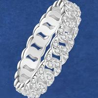Bague en moissanite plaquée rhodium, argent sterling 925, style minimaliste