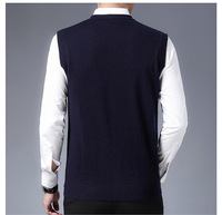 Pull à col en V pour hommes Gilet en tricot sans manches personnalisable pour l'automne hiver Gilet d'affaires en tricot respirant et anti-rétrécissement