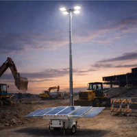 Solarpanels aus monokristallinem Silizium, tragbarer CCTV-Anhänger, kundenspezifisch, IP67-zertifiziert, DC48V, 6*100W LED-Leuchten, Metallkonstruktion für
