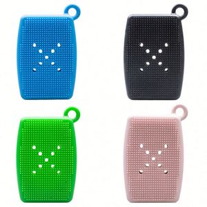 Brosse de massage exfoliante douce pour le corps avec distributeur de savon, logo personnalisé imprimé, en silicone, pour voyage, avec flacon rechargeable - Product Image 1