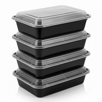 Boîte repas jetable 3 compartiments en PP, hermétique, micro-ondable, passe au lave-vaisselle, 32 oz et 42 oz, pour restaurant, à emporter, voyage