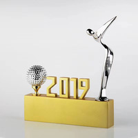 Trophée de Coupe du Monde de Sport en Résine Métallique Dorée de Taille Réelle Personnalisé de Luxe pour Compétition de Gymnastique