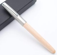 JINHAO 51A stylo plume en bois, vintage bureau d'affaires étudiant école pratique écriture lisse calligraphie stylo à encre capuchon en acier