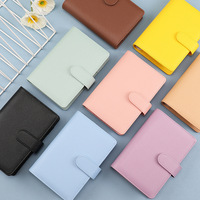A5A6 PU cahier à feuilles mobiles classeur Macaron planificateur de calendrier manuel grand livre litchi motif 6 anneaux cadeaux pour enfants