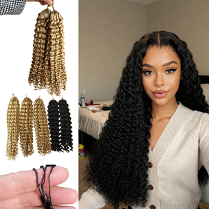 Extensiones de Cabello Humano Ondulado y Rizado de Colores, con Anillo de Bucle, para Trenzas Boho, Cabello Invisible para Crochet - Product Image 1