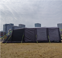 Glamping, camping familial de luxe, tente pneumatique imperméable quatre saisons, abri gonflable, trois chambres et salon