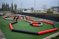 Piste de course gonflable pour karting en plein air de 30x15m, piste de course pliable pour 5 à 10 passagers, en vente