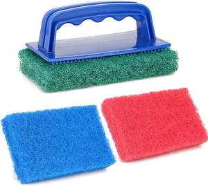 Esponjas de Fregado de Nailon Reemplazables de 15*9*2cm con Mango de Plástico con Gancho, Estropajo para Limpieza de Baños y Cocinas - Product Image 6