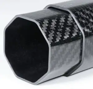 CNC custom shape hexagonal carbon fiber tube 3k weave matte surface 100% carbon fiber tubing 20mm 30mm pipe