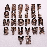 Perles de bracelet en acrylique 22*15mm avec grand trou de 6mm, lettres anglaises, motif léopard UV, trou droit, perles lâches, accessoires pour bracelet