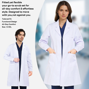 Camice da Laboratorio Bianco Personalizzato per Medici e Infermieri, Camice Medico Slim Fit per Ospedali, Laboratori e Fabbriche Alimentari - Product Image 4
