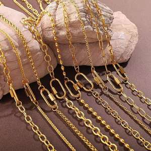 Construye tus propias pulseras de cadena con abalorios, cierre DIY, barra de abalorios icónicos, regalo de joyería, collar de cadena de eslabones hechos a mano de oro de 18 quilates para mujer - Product Image 1