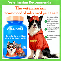 AINA Tabletas de Sulfato de Condroitina para Perros y Gatos con VC y VE de Alta Potencia y Rápida Absorción para la Salud de las Articulaciones y Cartílagos, Sin Granos, 0.5g, 2 Años