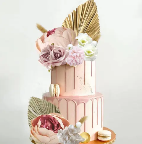 Geburtstags feier liefert Boho Cake Topper Dekorationen Palmblätter Kuchen Dekorations set