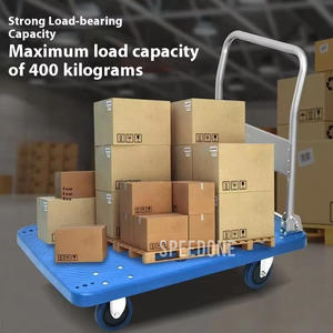 รถเข็นพับได้แบบคานคู่สำหรับงานหนัก รับน้ำหนัก 500 กก. สำหรับการขนส่งในคลังสินค้าและที่บ้าน - Product Image 5