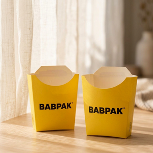 BABPAK Yellow Octagonal Paperboard Takeout <b>Boxes</b> Self Erecting Disposable Food Packaging for Snacks and Fries - Product Image 1