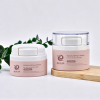 Pot cosmétique vide en plastique PP blanc personnalisé, 30g 50g, à double paroi, avec pompe airless, pour crème visage