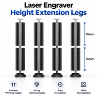 Kit d'extension de hauteur pour graveur laser, 150 mm, 8 pièces, en métal, pour fixation rotative de bureau, gravure cylindrique
