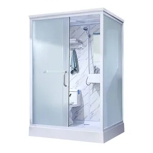 便携式卫生间淋浴房钢化玻璃亚克力底座模块化淋浴浴室