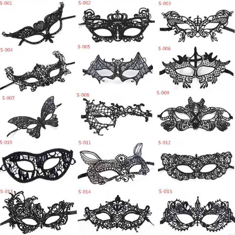 Usine femmes masque creux Sexy Cosplay dentelle mascarade masque pour les yeux Lingerie Halloween accessoires gothique fétiche