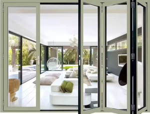 Zeyi Exportación Precios de acordeón de aluminio Puerta de patio plegable Bisagra Partición de aula Puertas plegables - Product Image 2