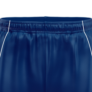 Shorts de football/soccer unisexe à séchage rapide, rayures classiques, respirants, logo avant, bleu, haute qualité, entraînement d'équipe, 100% coton - Product Image 3