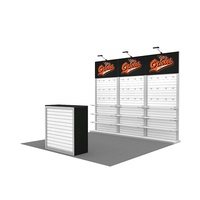 Stand d'exposition modulaire en aluminium durable avec impression personnalisée, étagère modulaire pour événements, présentoir portable en panneau rainuré