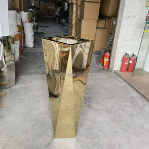 แจกันเหล็กตั้ง<span class=keywords><strong>พื้น</strong></span>สำหรับ<span class=keywords><strong>สวน</strong></span>ร้านอาหารทำด้วยมือทำจากสแตนเลสกระถางต้นไม้สีทองขนาดใหญ่หรูหราทันสมัยสำหรับตกแต่งบ้าน - Product Image 6