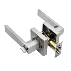 Wholesale Zinc Alloy Shopping Mall Furniture Handles Home <strong>Door</strong> Lock square Heavy Duty Bedroom Removable <strong>Door</strong> Lock Handle Set - Product Image 1