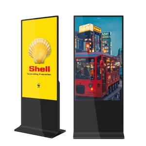 Sinalização digital e exibe 43 polegadas Vertical Floor Standing LCD Touch Screen Publicidade Display Screen Digital Signage Quiosque