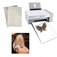 Kertas tato sementara tahan air laser kosong, kertas tato temporer ukuran A4/US dapat dicetak, kertas tato decal seluncuran air
