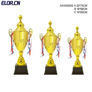 Golden Color Trophy Cup And Award ABC Size Wholesale Best Price Hot Selling Plastic Base