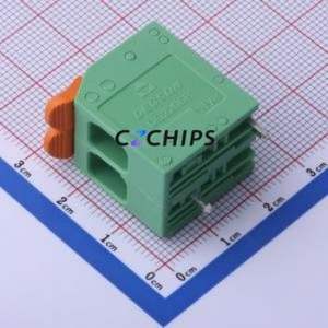 DG2206R-7.5-DA-02P-14-00A(H) Plug-in Terminal Block Through hole,P=7.5mm Board-to-Board / Socket - Closed 1x2P 7.5mm Green - Product Image 1