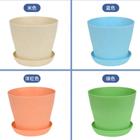 Vente en gros d'usine de pots de pépinière succulents en plastique avec plateaux soucoupes ensembles de pots de plantes de forme ronde