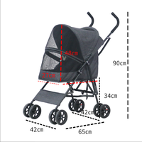 Poussette pour animaux de compagnie à grande capacité, à 4 roues, avec cadre en fer, design pliable, pour chiens et chats de 7 kg, utilisation en extérieur