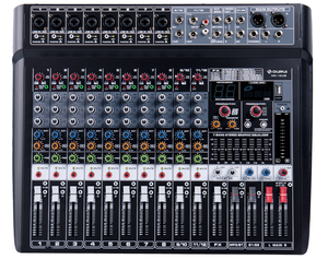 Console de mixage audio numérique portable 6, 8, 12, 16 canaux avec interface audio USB, égaliseur 7 bandes, table de mixage stéréo pour diffusion en direct et scène - Product Image 3
