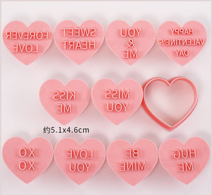 Lot de 8 emporte-pièces avec <span class=keywords><strong>tampon</strong></span> à piston <span class=keywords><strong>Tampon</strong></span> à biscuits 3D pour la Saint-Valentin, <span class=keywords><strong>mariage</strong></span>, <span class=keywords><strong>biscuit</strong></span>, cuisson, emporte-pièces pour la Saint-Valentin - Product Image 5