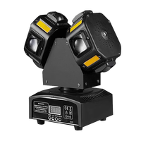 Projecteur professionnel à double tête Gecko RVBW 4-en-1 LED Cree avec laser rouge et vert, stroboscope DMX pour scène, DJ et spectacle en club