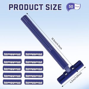 มีดโกนสแตนเลส3ใบมีดแบบใช้แล้วทิ้งพร้อมที่จับยางและสารหล่อลื่นสำหรับผู้ชายที่โกนหนวดแบบใช้แล้วทิ้ง - Product Image 2