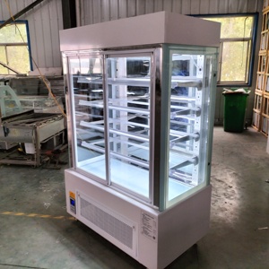 Equipo de postre de panadería comercial Luz LED de una sola temperatura Escaparate de exhibición de pastel <span class=keywords><strong>vertical</strong></span> con caja de pastel de enfriador de aire - Product Image 5