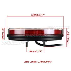 Feux arrière LED ronds 5,3 pouces 1/2/4/6X pour camion, remorque, voiture, bus, fourgonnette, bateau, caravane, camionnette, tracteur - Feux stop, feux de position, clignotants - Product Image 6