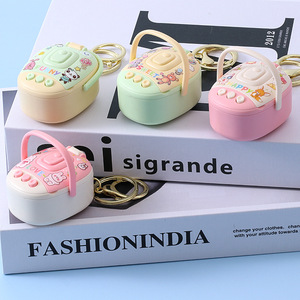 Llavero Mini Olla <span class=keywords><strong>Arrocera</strong></span> con Grabación, Colgante de Juguete de Simulación Creativa, Bonito Estampado de Dibujos Animados, Adorno de Moda para Bolsos y Coches - Product Image 2