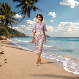 Camisa Elegante de Poliéster de Alta Calidad con Botones de Coco para Mujer, Estilo Hawaiano de Media Manga, Formal, Personalizada - Product Image 2