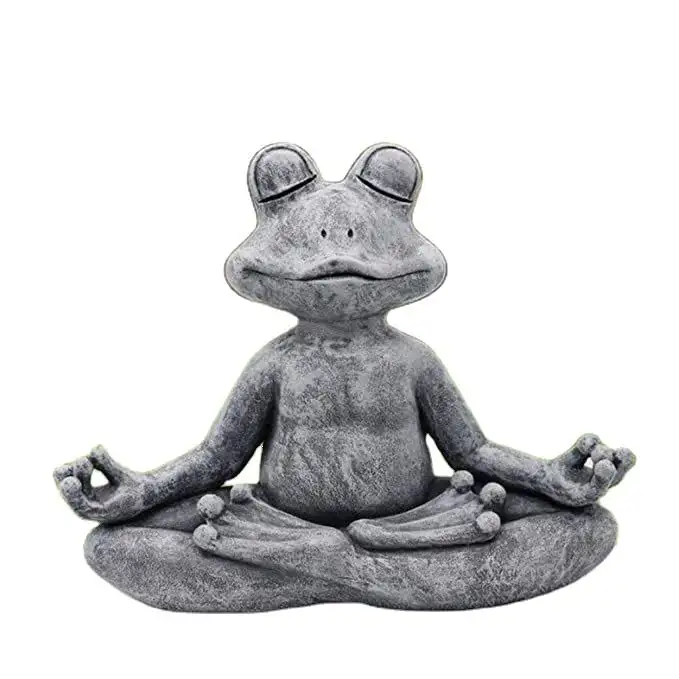 Tùy chỉnh Yoga động vật Phật Tượng điêu khắc trang trí ngoài trời cho nhà vườn hiên hiên nghệ thuật Thiền ếch thu nhỏ tượng