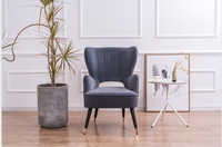 Fauteuil d'appoint modulaire Laynsino de style nordique de luxe, en velours bleu, pour chambre et hôtel