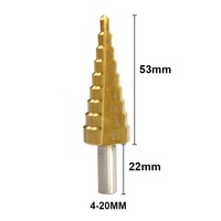 3 pièces HSS Titane Enduit Droite flûte étape foret avec bois boxfor de forage en métal