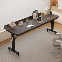 Bureau d'étude simple pour deux utilisateurs, poste de travail mural réglable en hauteur sur roulettes, table de chevet paresseuse pour lit