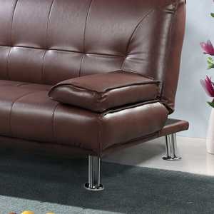Nâu/Đen thoải mái 3-chỗ ngồi Clic clac Sofa giường chuyển đổi màu đen <span class=keywords><strong>PU</strong></span> da Đồ nội thất nhà <span class=keywords><strong>futon</strong></span> cho khách chỗ ở - Product Image 4