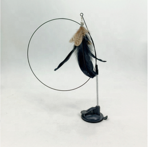 Bâton de baguette interactif en PVC et métal pour chat Style simple Fournitures d'intérieur pour animaux de compagnie Ventouse Plume Amusant pour votre ami <span class=keywords><strong>félin</strong></span> - Product Image 1